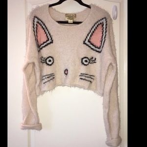 Wildfox Couture Fuzzy Baby Cropped Billy Sweater